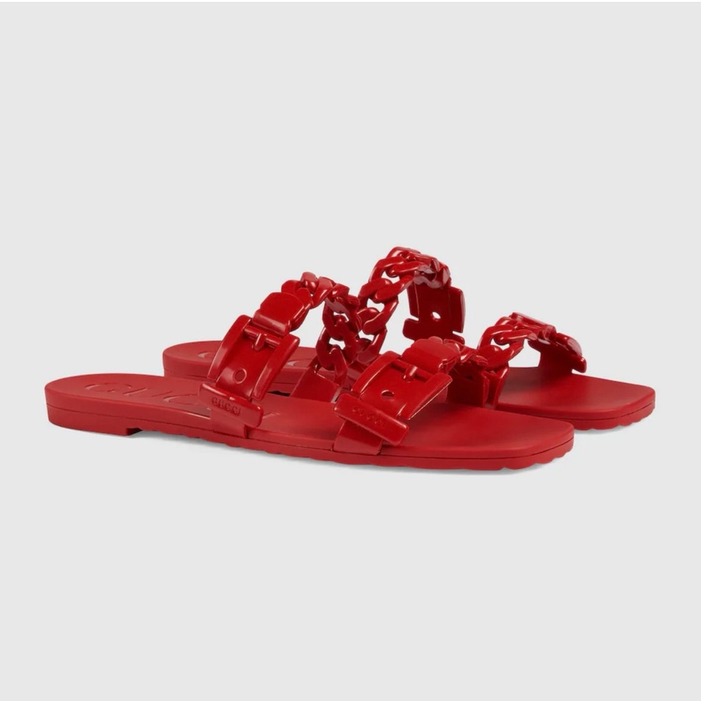 Gucci Rubber Slide Sandals - Picture 2 of 10